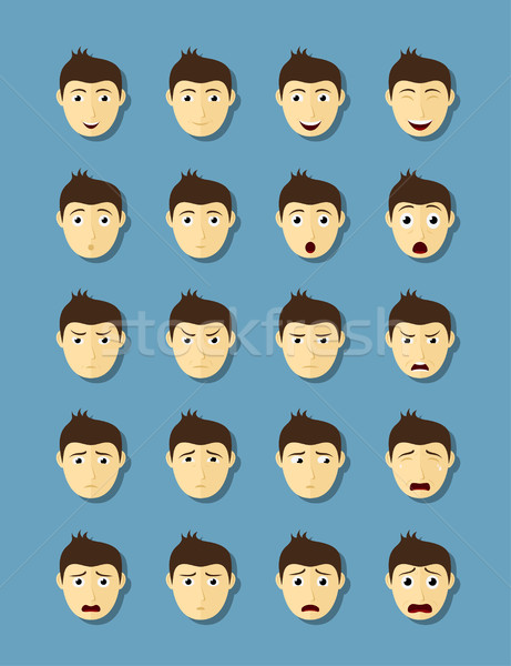 Yüzler ayarlamak farklı duygular stil Stok fotoğraf © shai_halud