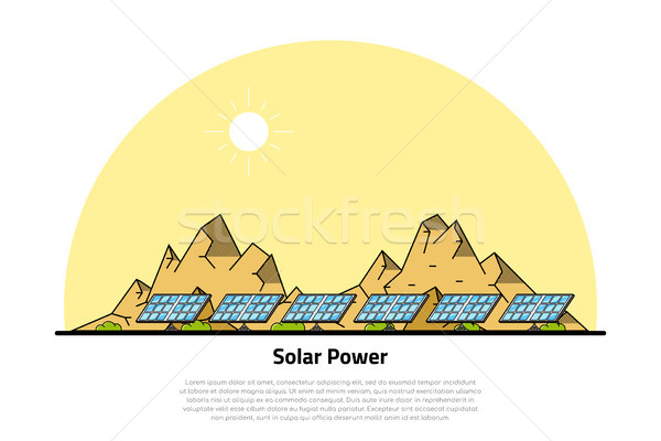 Solarenergie Bild solar Batterien Berge Stil Stock foto © shai_halud