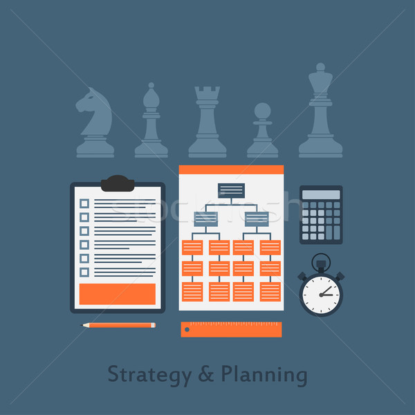 Strateji planlama ayarlamak iş elemanları simgeler Stok fotoğraf © shai_halud