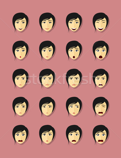 emotional faces set Stock photo © shai_halud