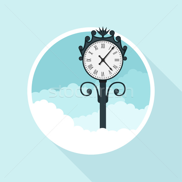 Horloge photos rue style illustration fond [[stock_photo]] © shai_halud