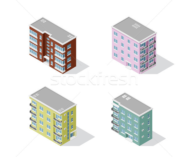 set of apartment buildings Stock photo © shai_halud