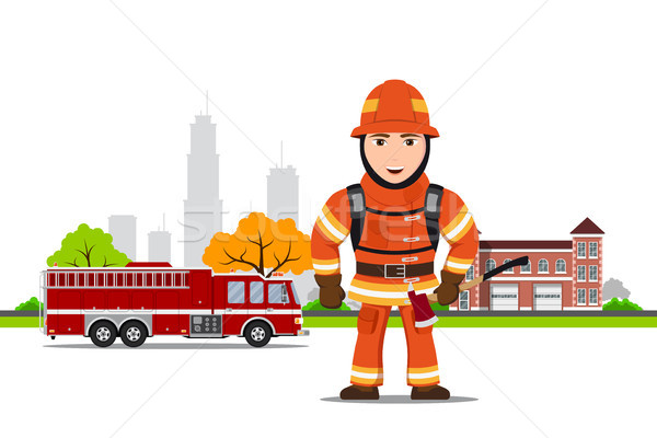 Picture of a firefighter Stock photo © shai_halud