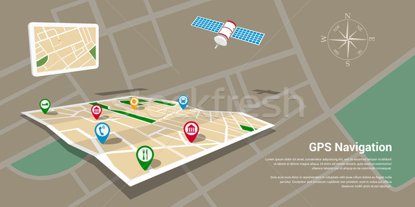 [[stock_photo]]: GPS · navigation · carte · style · design · web