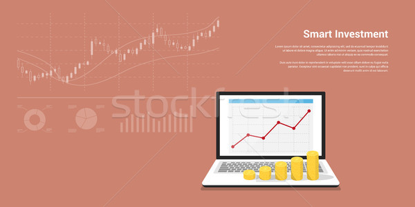 Stockfoto: Smart · investering · banner · stijl · financieren · bancaire