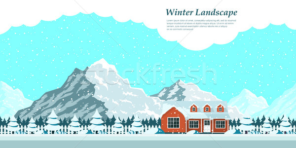 winter house landscape Stock photo © shai_halud