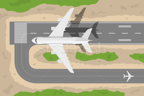 Repülőtér kép repülőgép leszállás stílus illusztráció Stock fotó © shai_halud