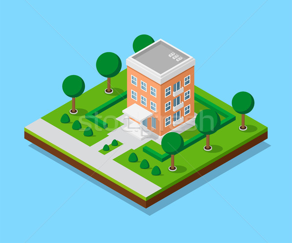 Isometric appartment house Stock photo © shai_halud