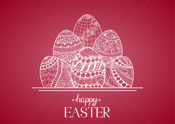 Buona pasqua biglietto d'auguri easter eggs design felice Foto d'archivio © shai_halud