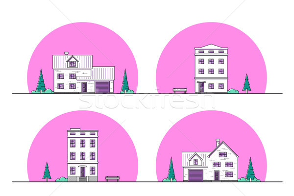 Stock photo: Set of houses