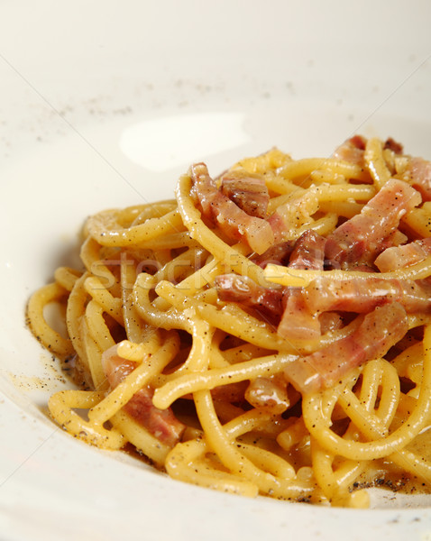 パスタ 卵 ベーコン 食品 食べ ストックフォト © shamtor