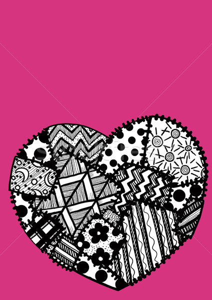 Postcard heart patchwork Stock photo © sharpner