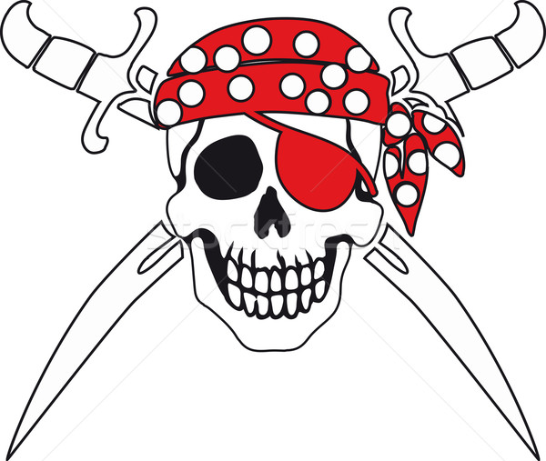 Piraten Symbol Zeichen weiß weiße Hintergründe Stock foto © sharpner