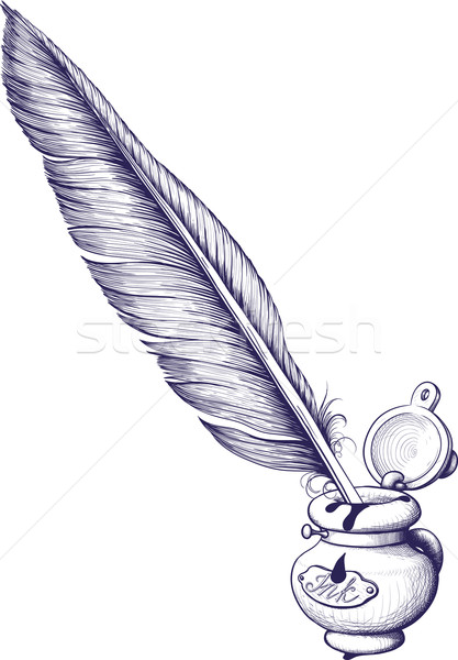 Inkwell and quill pen Stock photo © sharpner