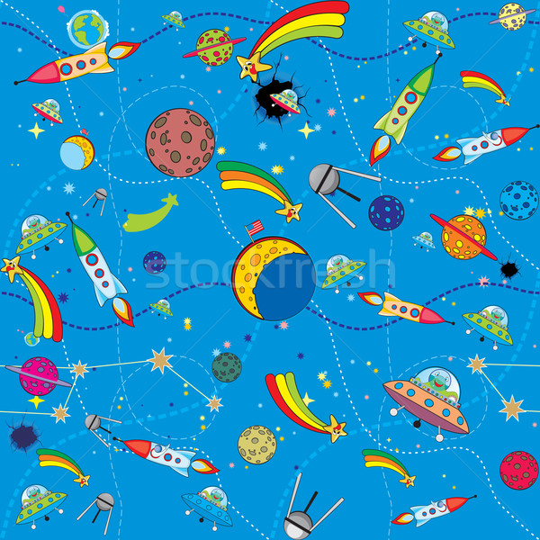 similar space bacground with rockets and planets Stock photo © sharpner