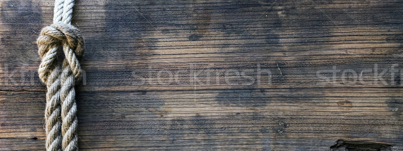 Stock photo: wooden board with rope