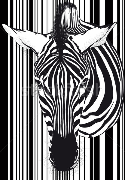 Zebra barcode Face and neck Stock photo © sharpner