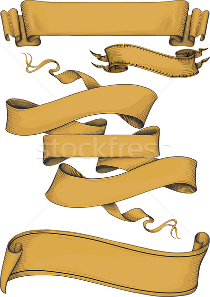 ribbon banners engravin style Stock photo © sharpner