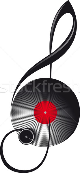 treble clef in the form of turntable Stock photo © sharpner