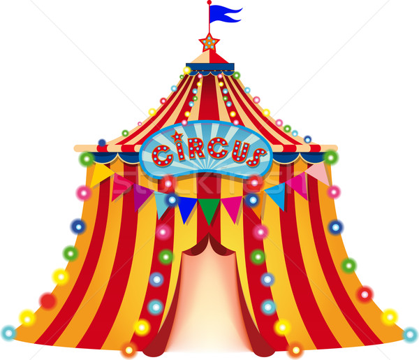 Stock foto: Zirkus · groß · Zelt · Flagge · öffnen · Eingang