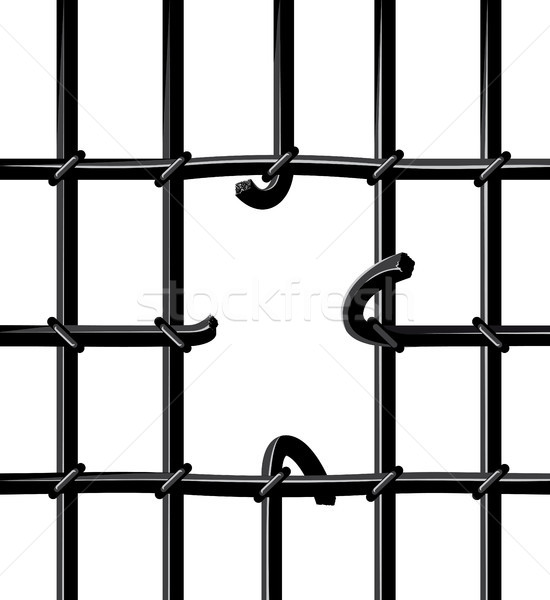 Stock photo: broken cage