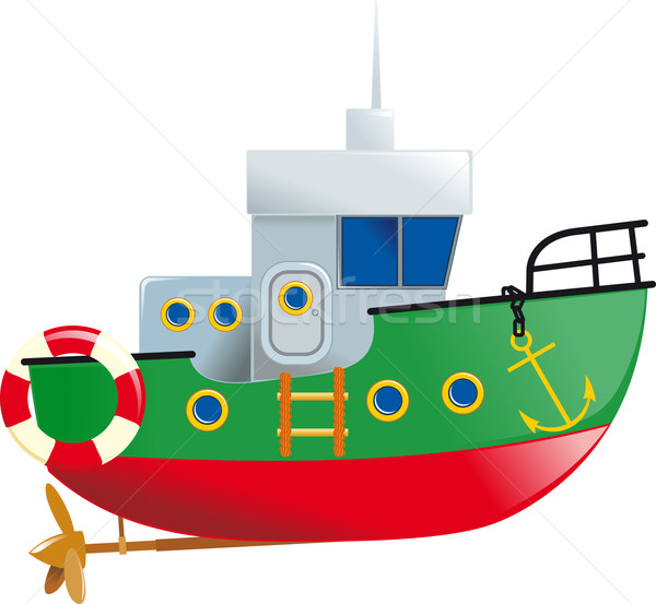 Aranyos kicsi csónak rajz életvonal csavar Stock fotó © sharpner
