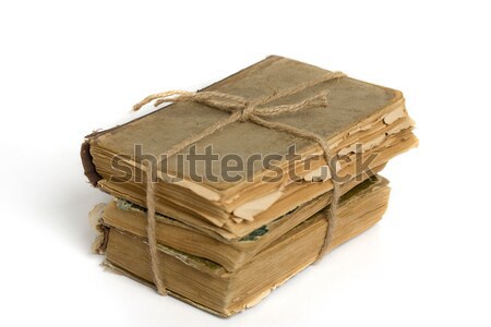 Vieux minable livres chaîne blanche [[stock_photo]] © sharpner