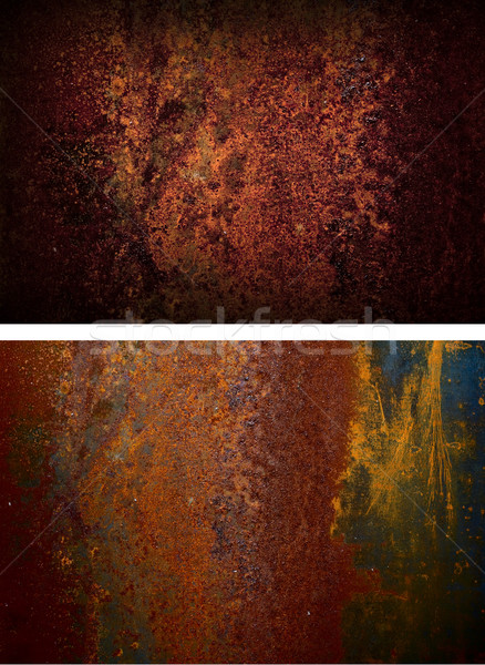 Dwa zardzewiałe żelaza tablicy grunge streszczenie Zdjęcia stock © sharpner