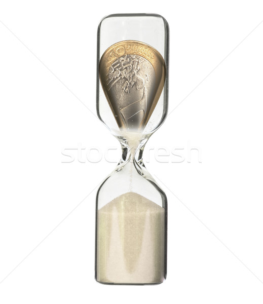 Recesión euros moneda reloj de arena financieros pérdida Foto stock © ShawnHempel