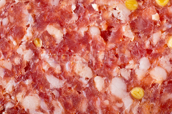 Beef salami sausage cut frame filling texture background Stock photo © ShawnHempel