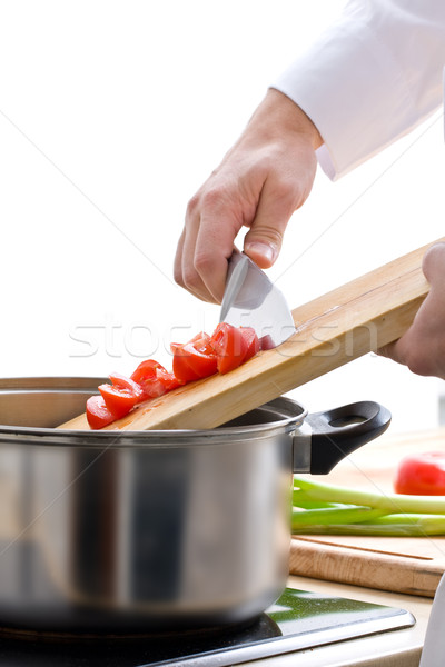Chef preparing meal Stock photo © ShawnHempel