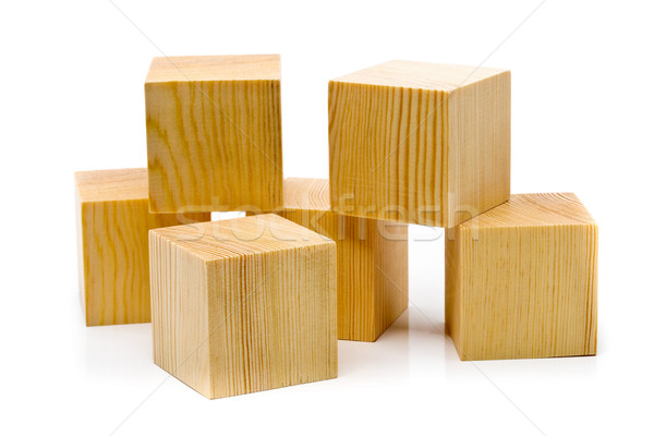 Heap braun Holz Blöcke weiß Bau Stock foto © ShawnHempel