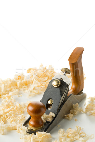 Carpenters woodworking hand planer work tool on wood table in wo Stock photo © ShawnHempel