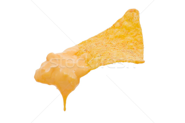 Nacho with cheese dip Stock photo © ShawnHempel