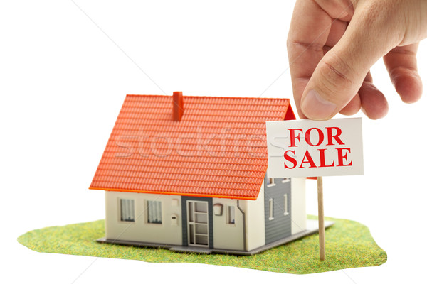 Stockfoto: Huis · verkoop · hand · model · onroerend