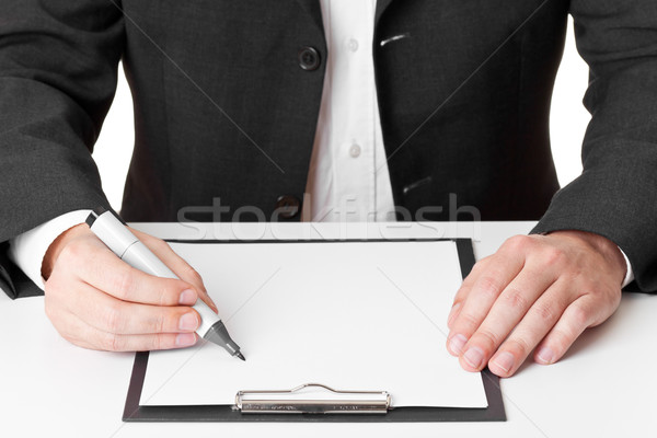 Stock photo: Businessman taking notes