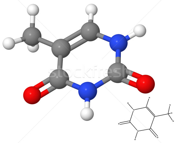 Stock photo: Thymine molecule with chemical formula