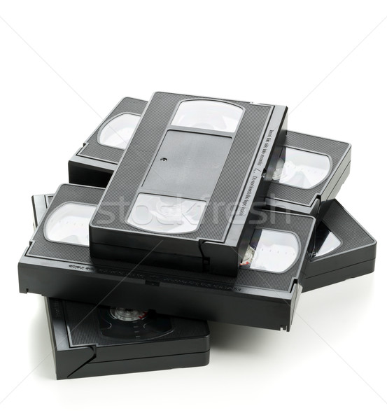 Stock photo: Heap of video home system movie cassettes
