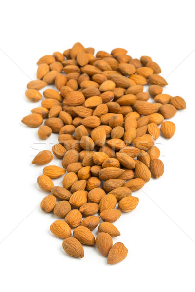 Cracked and shelled almond kernels on white Stock photo © ShawnHempel