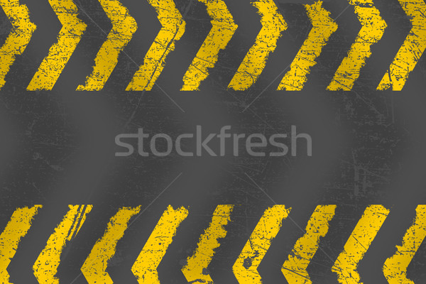 Grunge distressed yellow road marking paintbrush stroke stripes  Stock photo © ShawnHempel