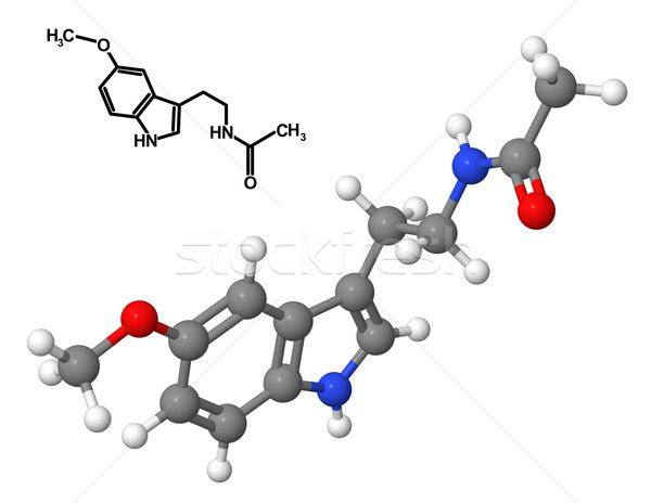 Melatonin molecule with chemical formula Stock photo © ShawnHempel