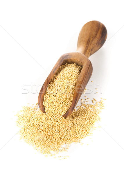 Stock photo: Raw amaranth seeds on wooden scoop