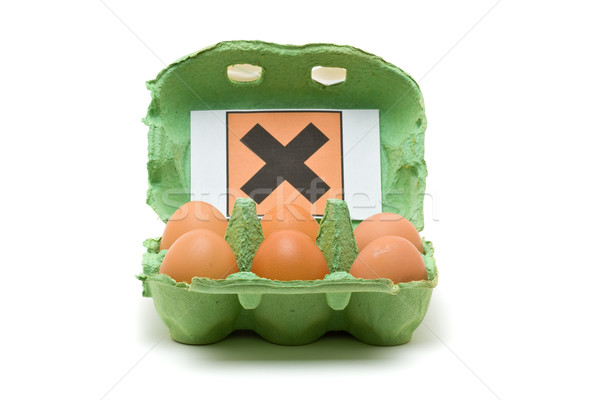 Tóxico huevos Pack seis símbolo salud Foto stock © ShawnHempel