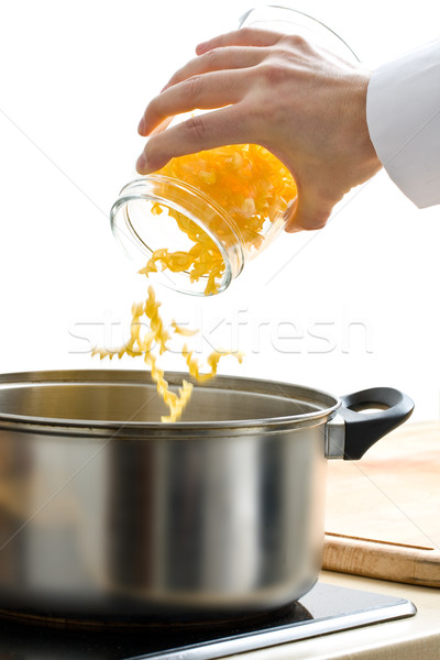 Chef preparing pasta Stock photo © ShawnHempel