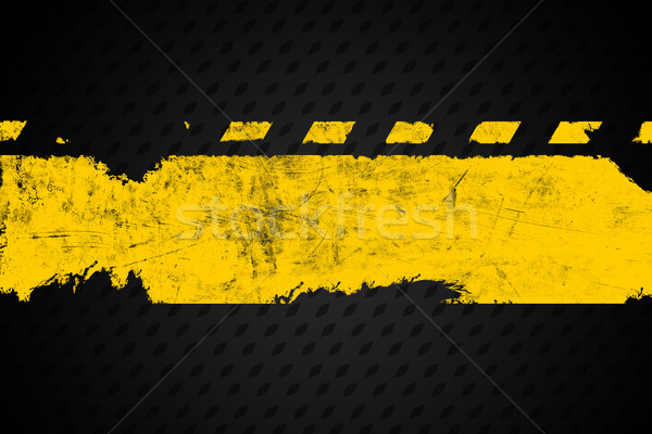 Grunge distressed yellow road marking paintbrush stroke banner o Stock photo © ShawnHempel