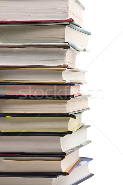 Egymásra pakolva keményfedeles könyvek boglya fehér iskola Stock fotó © ShawnHempel