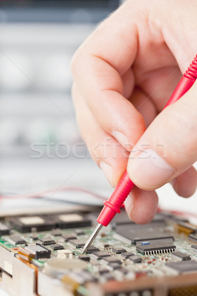 Stock fotó: Elektronika · mérnök · tesztelés · számítógép · alkatrész · műhely · üzlet