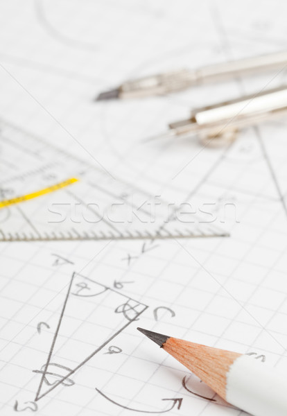 Matematica matematic notiţe geometrie trigonometrie creion Imagine de stoc © ShawnHempel