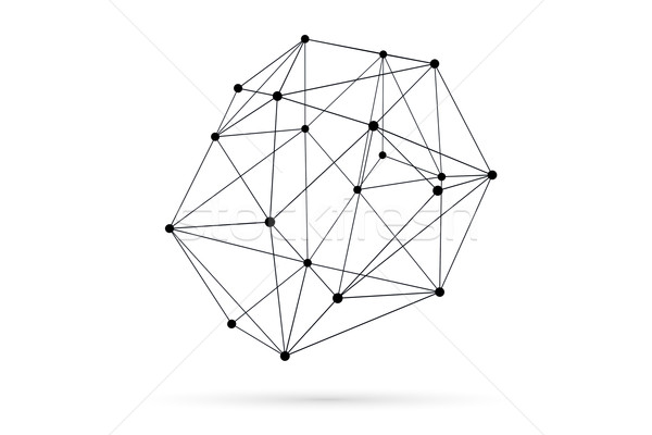 Stockfoto: Abstract · netwerk · wireframe · bol · schaduw