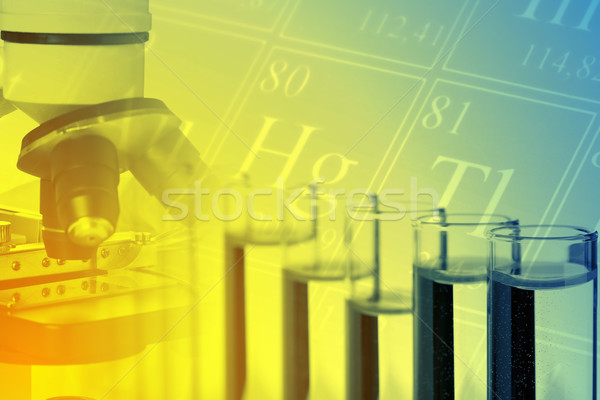 Chemia laboratorium test mikroskopem okresowy Zdjęcia stock © ShawnHempel